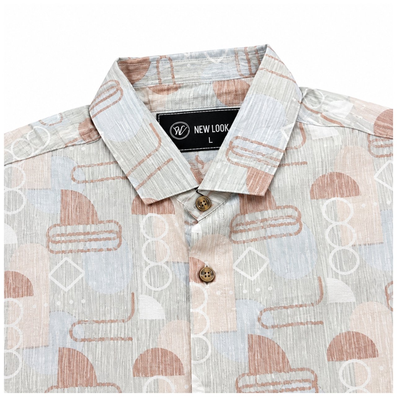 Abstract Geometric Print Short Sleeve Shirt - view 4